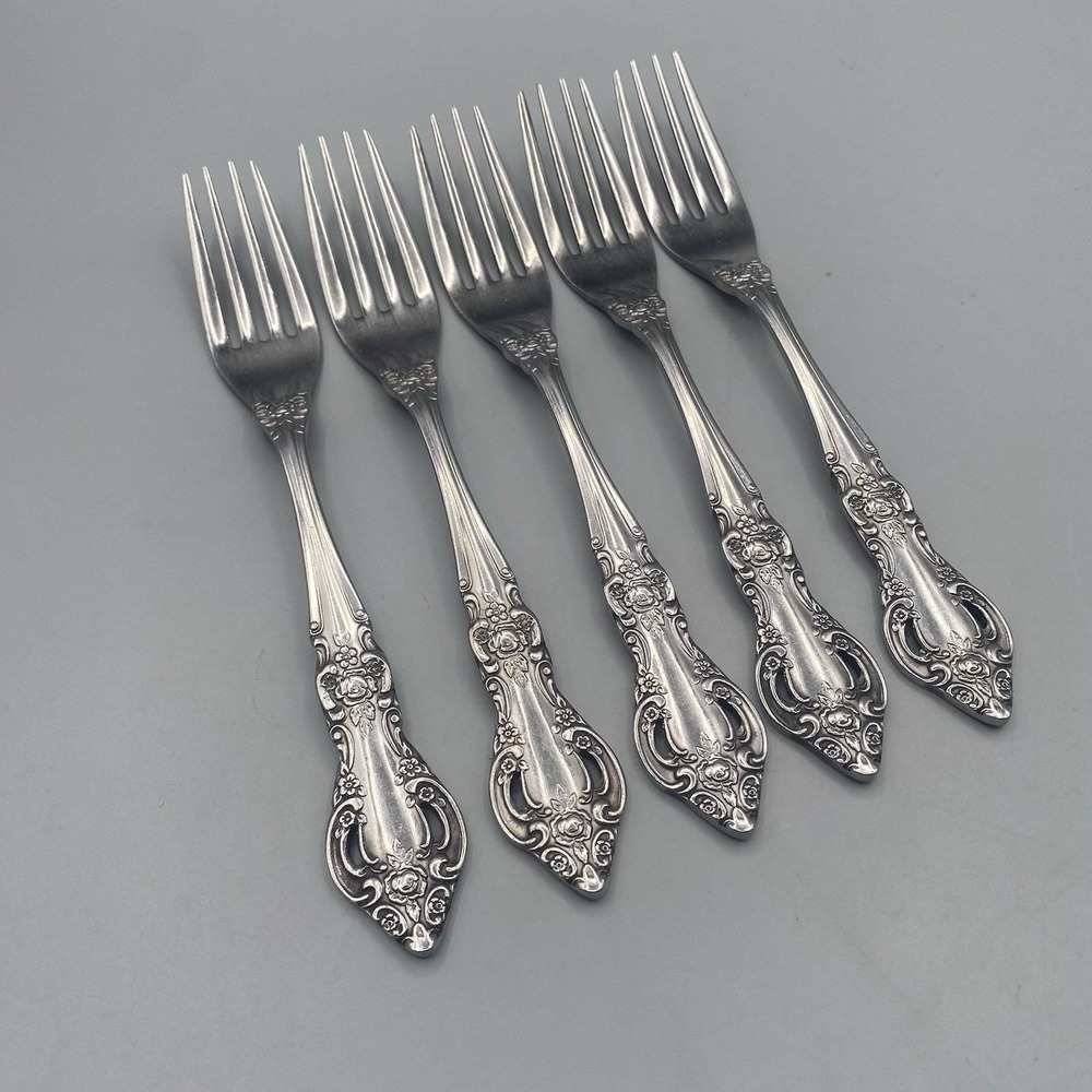 Oneida Northland BATON ROUGE Dinner Forks 5pcs Japan Silverware Floral Ornate